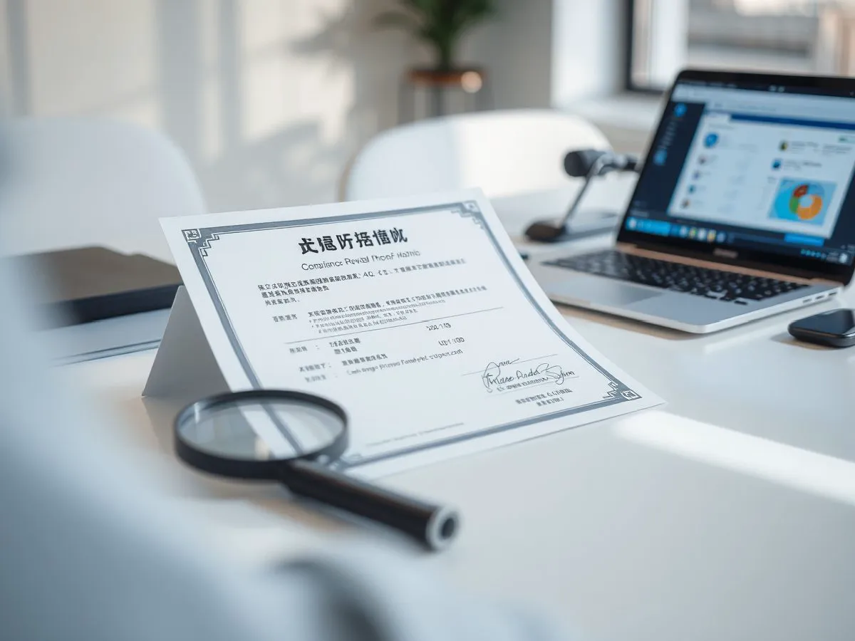 PCI DSS合规证书与安全支付界面示意
